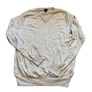 J.Crew Gray V-neck Cotton Cashmere Sweater Small Men’s